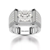 4 CT Round Cut Lab Diamond Men's Ring